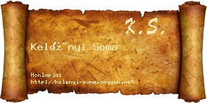 Kelényi Soma névjegykártya